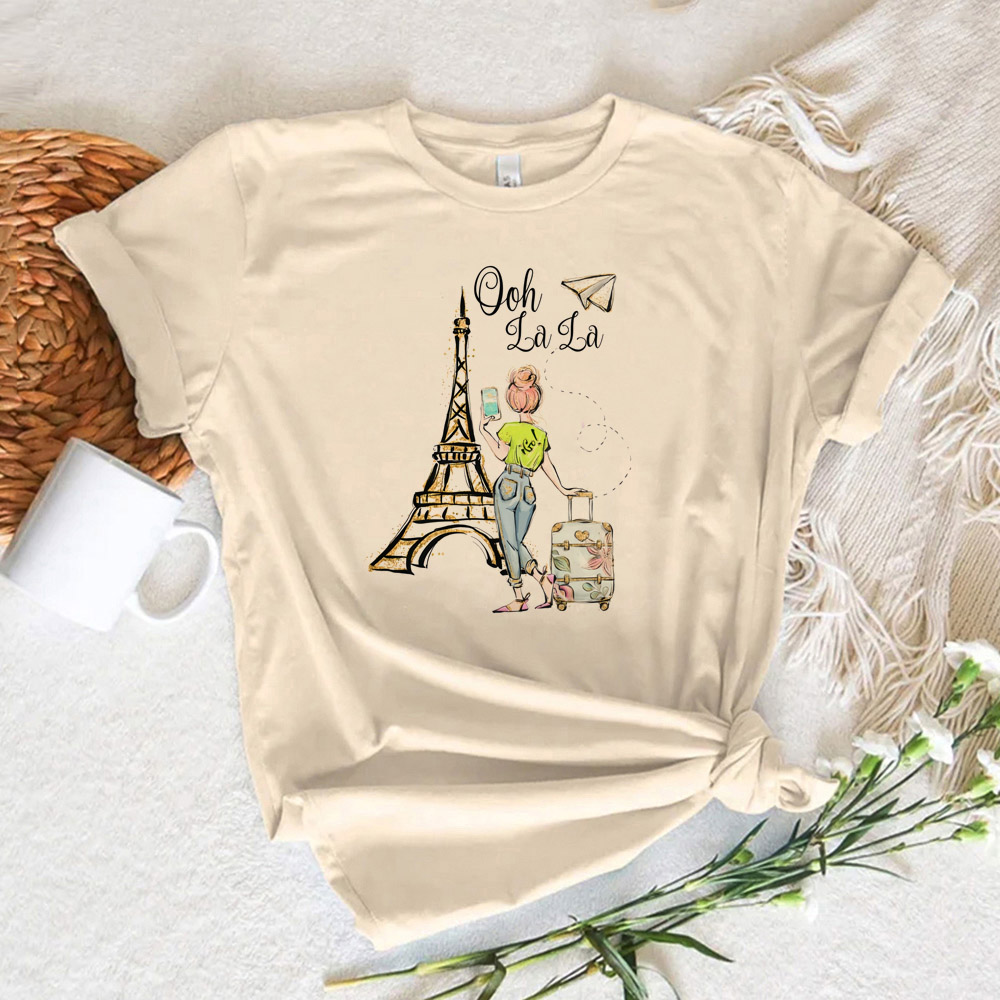 パリプリント女性の Tシャツ女性マンガ日本語 Tシャツガール - Summer Clothing In Paris のレビューと価格