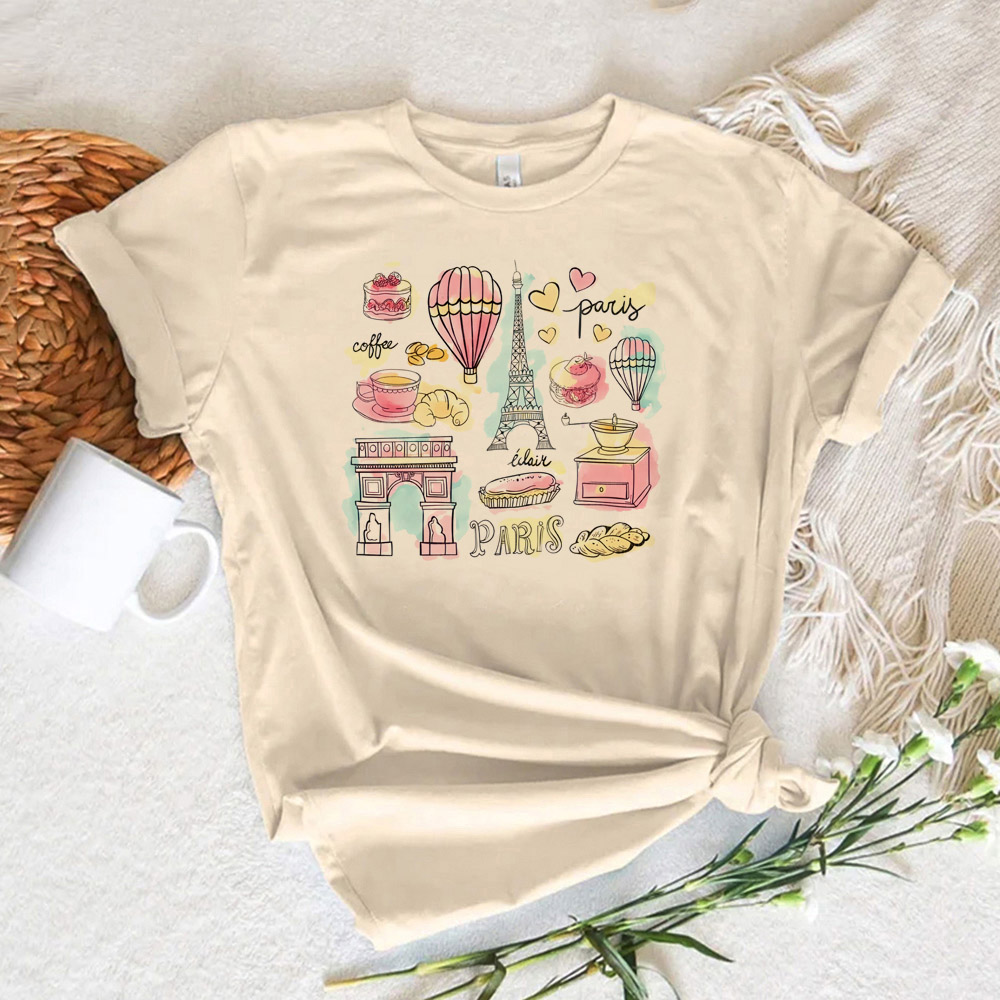 パリプリント女性の Tシャツ女性マンガ日本語 Tシャツガール - Summer Clothing In Paris のレビューと価格