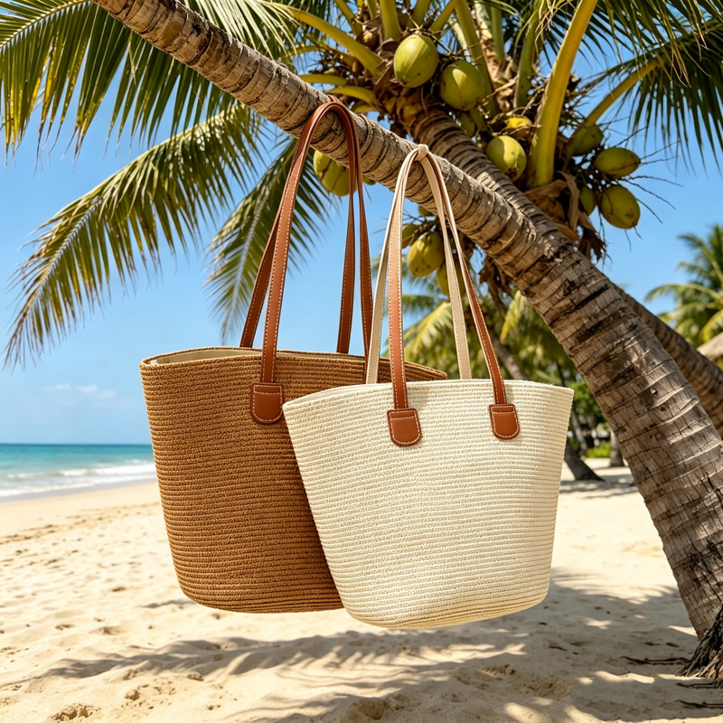 CLAREGQI レディース ソリッドカラー ストロー トー - Beach Bag Straw のレビューと価格