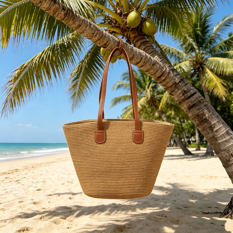 CLAREGQI レディース ソリッドカラー ストロー トー - Beach Bag Straw のレビューと価格