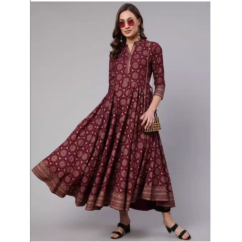 春夏コレクション インド民族風 シルクプリント スタンドカラ - Summer Clothing India のレビューと価格