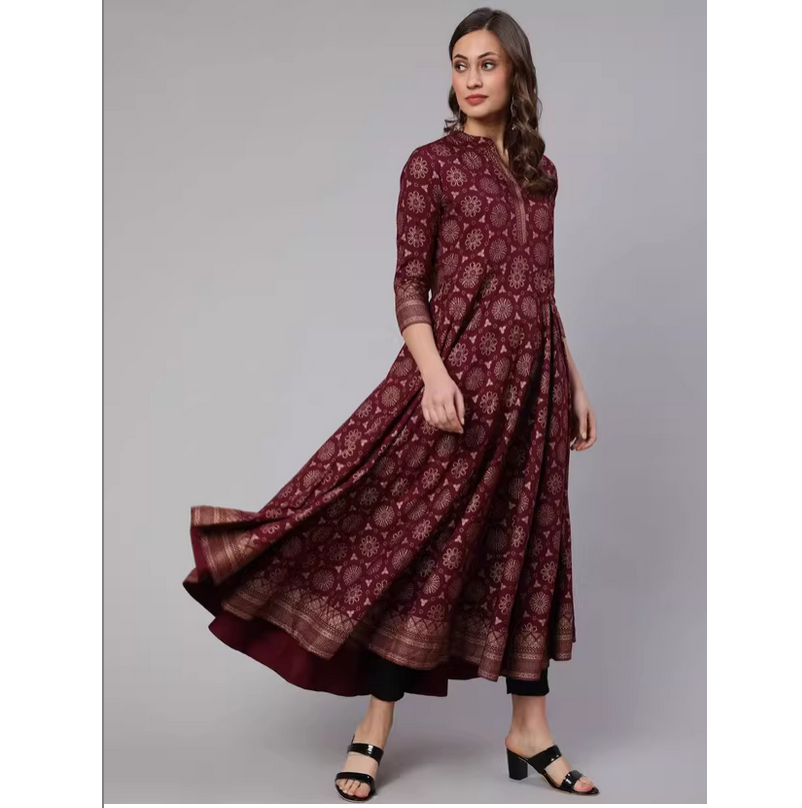 春夏コレクション インド民族風 シルクプリント スタンドカラ - Summer Clothing India のレビューと価格