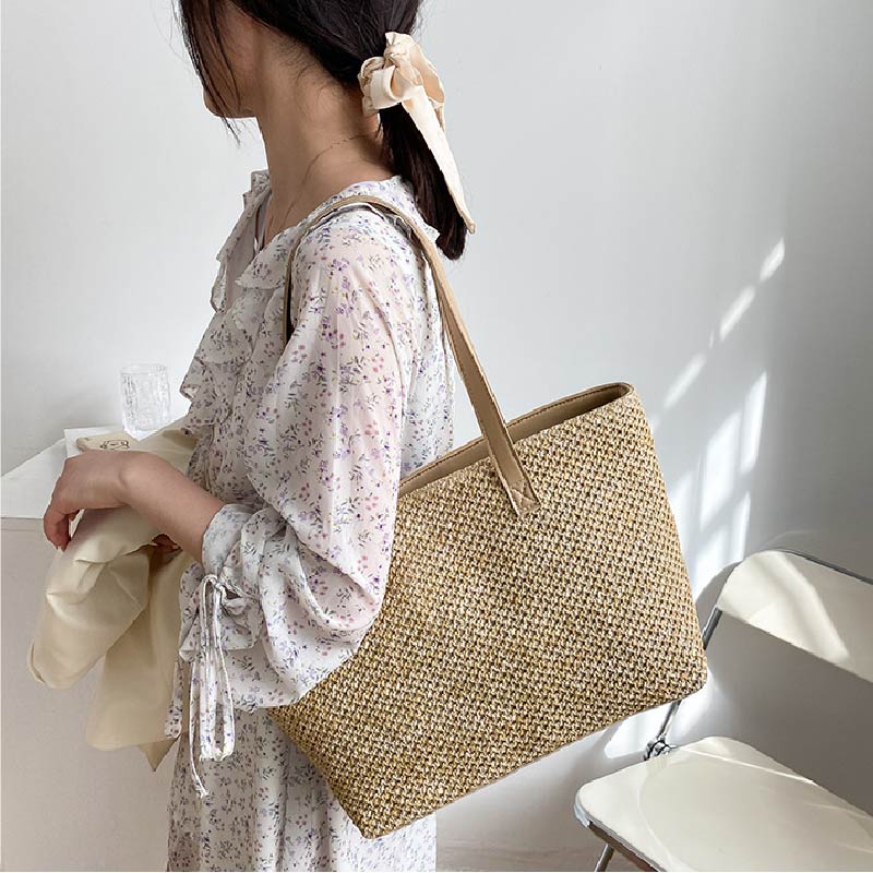 2026 夏ビーチわら女性のバッグ大容量ショッパートート女性 - Beach Bag Straw のレビューと価格