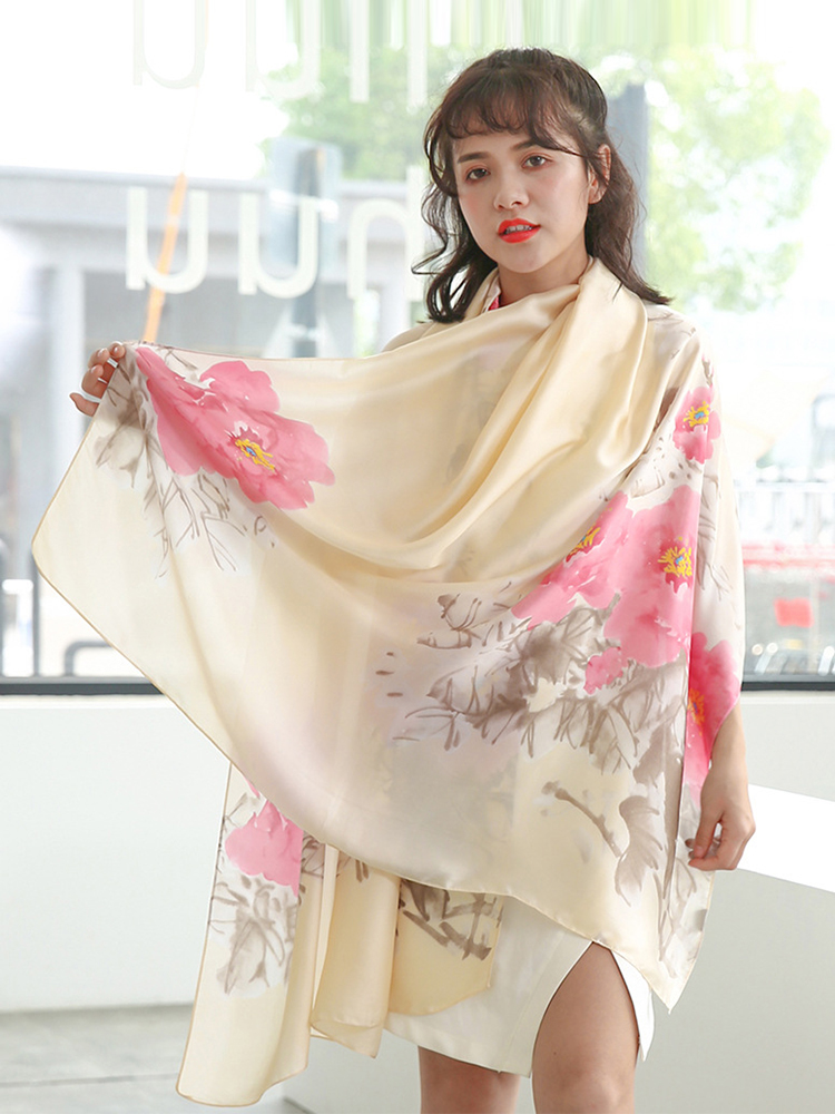 高品質エレガントな女性シルクスカーフサロンビーチラップロング - Sarong Pareo Wrap のレビューと価格