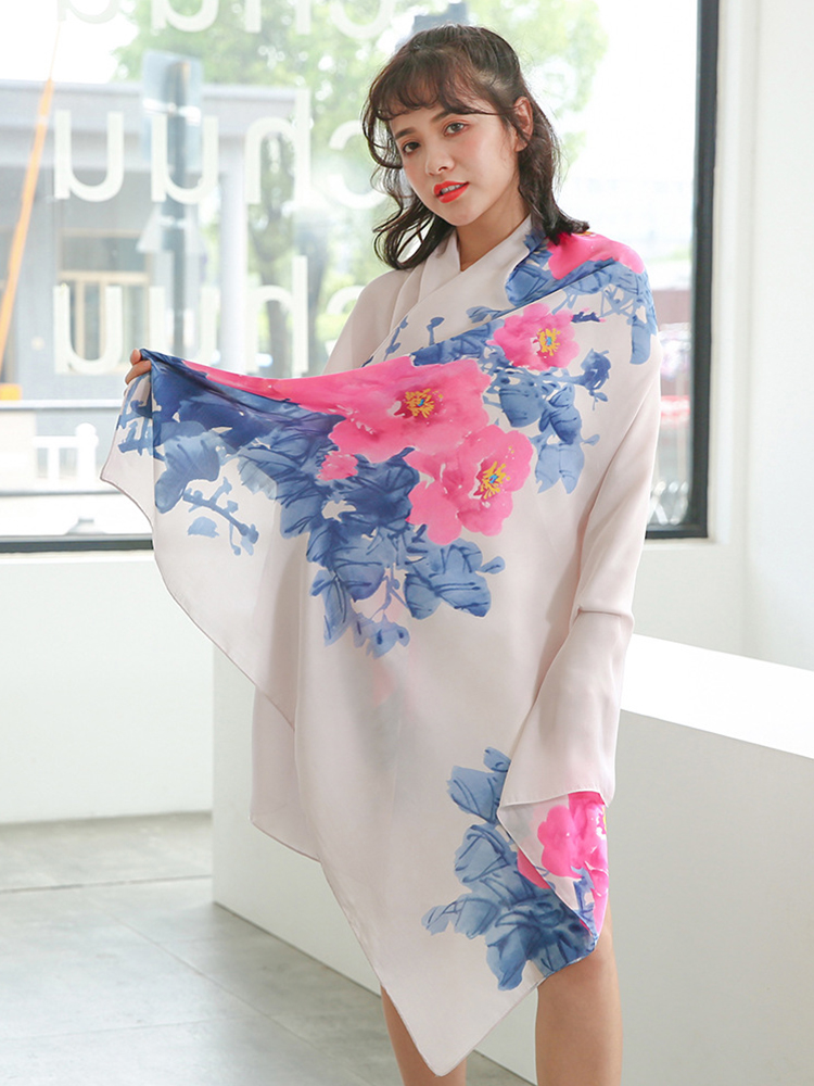 高品質エレガントな女性シルクスカーフサロンビーチラップロング - Sarong Pareo Wrap のレビューと価格
