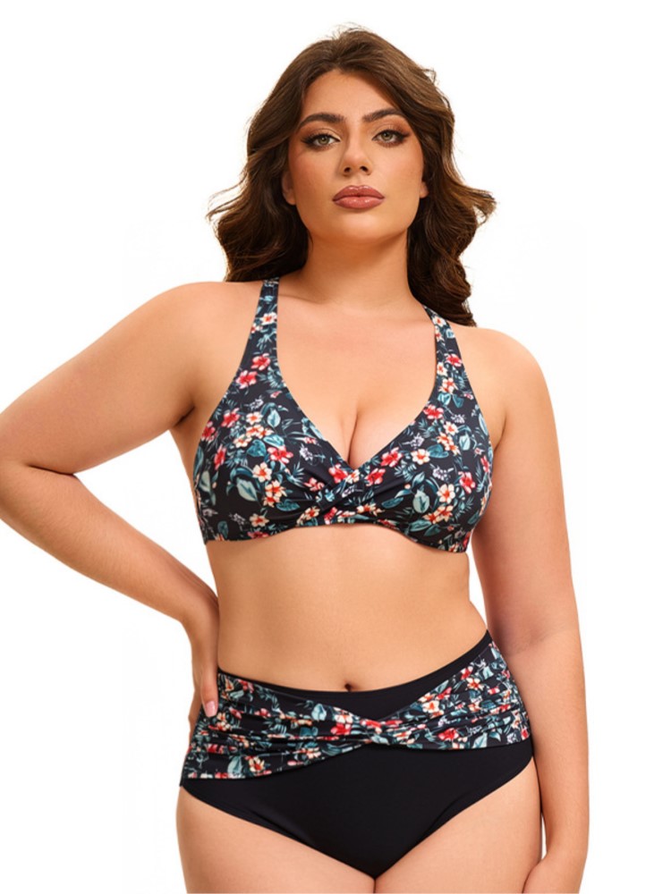 プラスサイズ ハイウエスト ビキニ レディース プッシュアッ - Bikini Set Push Up のレビューと価格
