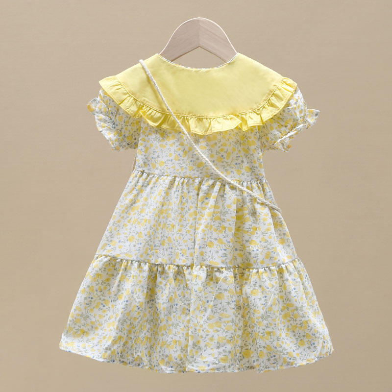 小さな女の子のための黄色の花柄のドレス,2ピース,小さな女の - Summer Clothing For Teen Girls のレビューと価格
