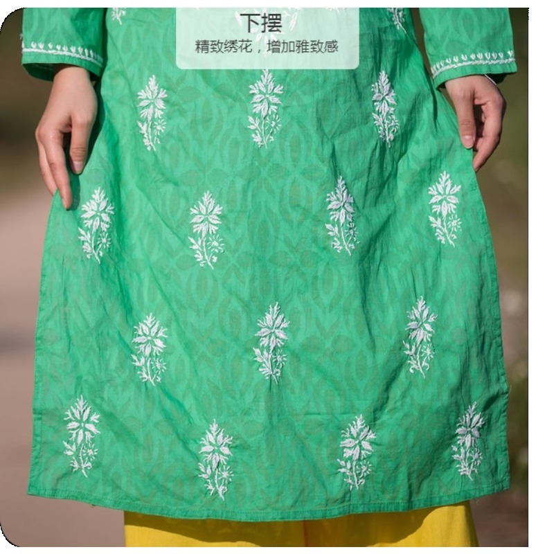 女性の刺繍クルティ インド/パキスタン チュニック トップ  - Summer Clothing India のレビューと価格