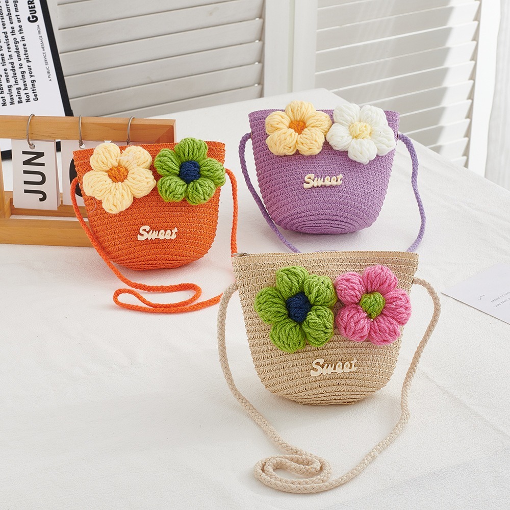 新しいジッパー付きストローバッグ、フラワー・プリンセス・サマ - Beach Bag Straw のレビューと価格