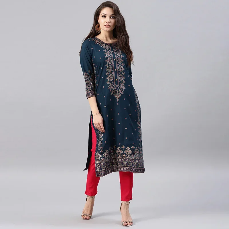 女性のための花柄の綿のクルタ,インドのドレス,エスニックスタ - Summer Clothing India のレビューと価格
